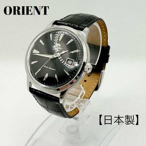 オリエント　腕時計　自動巻き 黒　AC00-C0-B 日本製　ORIENT バンビーノ　ステンレス　レザー