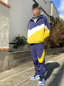 NIKE AS M NSW PNT HD ANRK WVN QS (ナイキ ウーブン パンツ) (MIDNIGHT NAVY/VIVID SULFUR) 18