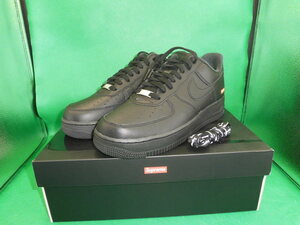 supreme NIKE ナイキエアフォース1 AIR FORCE 1 27.5cm US9.5 BLACK 黒 シュプリーム 激安一円スタート