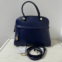 【大幅値下げ】【新品同様】FURLA フルラ パイパー　M 2way トートバッグ ショルダーバッグ PIPER M ネイビー　ハンドバッグ_画像1