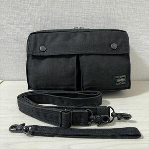 【大幅値下げ】【新品同様】定価31,900 PORTER ポーター 2way ショルダーバッグ SMOKY スモーキー ブラック　592-06369 セカンド　クラッチ