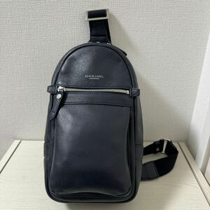 【再値下げ】美品　BLACK LABEL CRESTBRIDGE ブラックレーベルクレストブリッジ ボディバッグ ネイビー　レザー　ワンショルダー　ウエスト