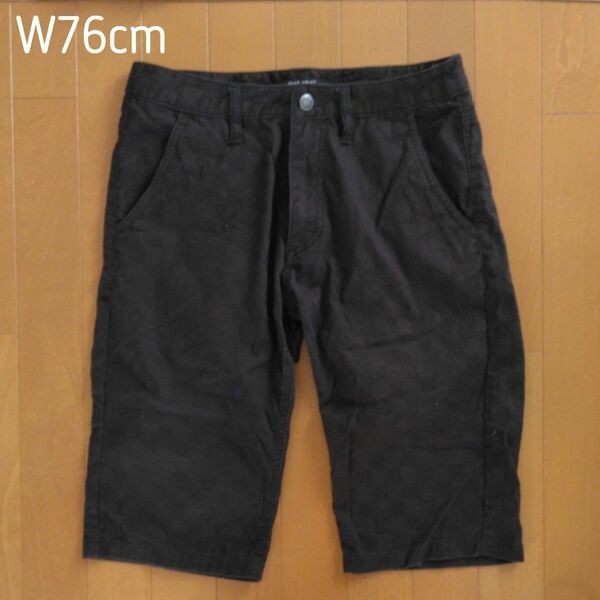 W76 黒 メンズハーフパンツ 半ズボン ボトムス ショートパンツ ブラック