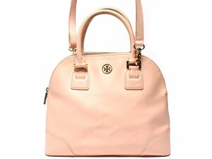 美品 激レア！■　TORY BURCH ■ トリーバーチ ■ 型押し レザー製 ・ ２WAY ハンドバッグ ■ ストロベリーピンク系 ■ 送料無料！！