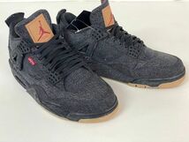 I332-C1-922 新品未使用 Nike × Levi's ナイキ リーバイス 28.5cm Air Jordan 4 AJ4 Black Denim (タグ：LEVIS) 2018年 箱 領収書 ⑦_画像4