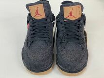 I332-C1-922 新品未使用 Nike × Levi's ナイキ リーバイス 28.5cm Air Jordan 4 AJ4 Black Denim (タグ：LEVIS) 2018年 箱 領収書 ⑦_画像3