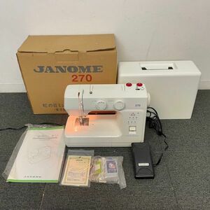 H204-K42-1156 JANOME ジャノメ ミシン 270 747型 箱/ケース/取扱説明書/品質保証書/フットコントローラー付き 通電確認/針動作OK ⑦