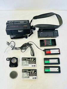 H510-K32-3104 AIWA アイワ CV-50 ビデオカメラレコーダー 日本製 カメラ 光学機器 バッテリーパック/メタルテープ/他付き 通電確認OK ⑦