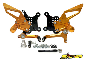 NINJA ZX-25R ZX-4R SE ストリート用 バックステップ 金 クイックシフター装着車対応 SNIPER スナイパー SP0102QGD