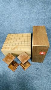 松寿 将棋盤 天然 木製 ヘソ 脚付 厚さ約14.8cm 駒台 駒置き台 将棋セット まとめ s00