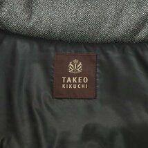 相場価格￥46,500- 美品 TAKEO KIKUCHI タケオキクチ 2WAY ダウンジャケット グレー ヘリンボーン柄 2 JP:M ベスト メンズ ブルゾン_画像7