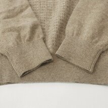 美品 日本製 つるやゴルフ CASHMERE 高級カシミヤ100％ ハーフジップ ニットセーター ベージュブラウン L メンズ 長袖 プルオーバー_画像3