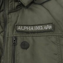 参考価格￥19,980- 美品 ALPHA INDUSTRIES アルファー TA1049-076 サーモライト中綿 ナイロンツイル フード フライトジャケット カーキ L_画像5