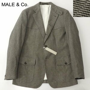 新品タグ付き タカキュー MALE＆CO. メールアンドコー ウールコットン テーラードジャケット ハウンドトゥース 千鳥格子柄 M ブレザー