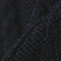 定価￥25,300- 極美品 英国製 Dulyn Knitwear デュリン・ニットウェア 牛革 スウェードレザー エルボーパッチ アランニットセーター 紺 M_画像10