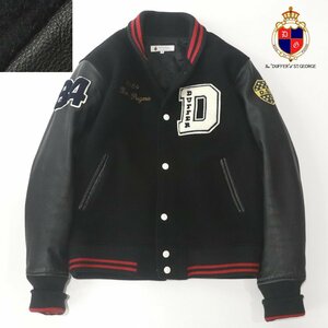 参考価格￥42,000- 美品 The DUFFER of St.GEORGE ザ・ダファー・オブ・セント・ジョージ ワッペン メルトンウール 袖革スタジャン M -