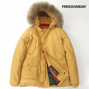 定価￥94,600- 美品 FREEDOMDAY フリーダムデイラクーンファー 60/40 ロクヨンクロス アークティック ダウンパーカ オレンジ XS(JP:S)