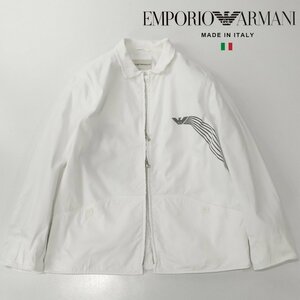参考価格￥64,900- 美品 イタリア製 ジョルジオ・アルマーニ EMPORO ARMANI ピケ地 ダブルジップ ワークブルゾン 白 ホワイト 44 S