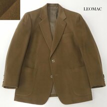 【カシミヤ30％の極上の質感！】極美品 MEN'S FASHION LEOMAC カシミヤウール ビーバークロス 金釦 2つボタン ブレザー キャメル AB5_画像1