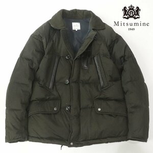 相場価格￥39,900- 極美品 三峰 MITSUMINE ミツミネ ハイブリッドダウンジャケット カーキ L ブルゾン N-3B ミリタリー コーデュロイ襟