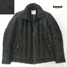 相場価格￥36,250- 極美品 barassi MILANO バラシ・ミラノ 撥水加工 羊革 レザー切替 ダウンジャケット 黒 ブラック 46 JP:M ブルゾン_画像1