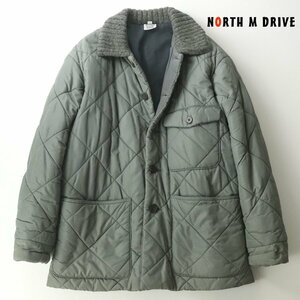 美品 45RPM NORTH MARINE DRIVE ノースマリンドライブ ナイロン ニット襟 キルティングジャケット グレー 3 JP:L 中綿入り-