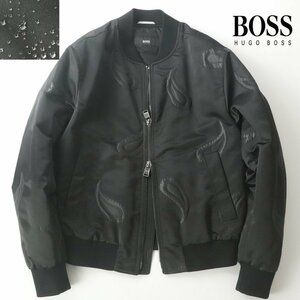 相場価格￥64,900- 極美品 HUGO BOSS ヒューゴボス ペイズリー柄 ボンバージャケット 黒 ブラック 48 JP:L ブルゾン メンズ