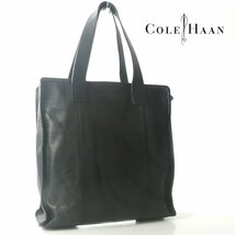 相場価格￥55,000- 美品 COLE HAAN コールハーン 牛革 シュリンクレザー ビジネス トートバッグ 黒 ブラック ブリーフケース-_画像1