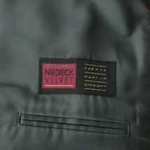 【極上のベルベット素材！】美品 ドイツ製 NIEDIECK VELVET ニーディック・ベルベット 2つボタン ブレザージャケット 黒 チェック 98AB6_画像5