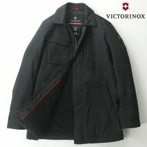 【スイスアーミーナイフ！】極美品 VICTORINOX ヴィクトリノックス フリースライナー 中綿入り 撥水 トラベルコート 黒 S JP:M【定価5万円_画像1