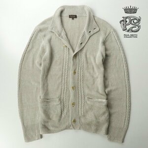 【上質コレクションライン！】PAUL SMITH COLLECTION ポールスミス 麻100％ リネンニット カーディガン ベージュ M【参考価格￥44,000-】