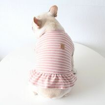 ピンクXXLサイズ◆【残り数枚】犬服 中型犬用 ドッグウェア ボーダー柄 ワンピース ペット用品 フレンチブルドッグ 新品 秋 冬 犬用品_画像1