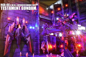 PB 1/100 MG 格納庫 テスタメントガンダム 塗装完成品 LED電飾 スタッフフィギュア GUNDAM SEED DESTINY ASTRAY (SDCSHGRGREEGEXPGMMFM