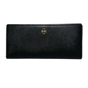 TORY BURCH トリーバーチ 2つ折り長財布 ロングウォレット レザー ブラック 黒