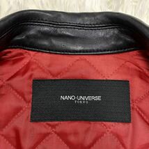 【希少】nano・universe ナノユニバース 羊革 シープスキン ラムレザージャケット ライダース 『裏地キルティング』 レッド ブラック 黒 M_画像8