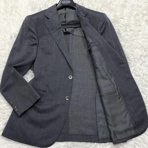 【極美品】超希少!!XL相当◆ Aquascutum アクアスキュータム テーラードジャケット 2B シェルボタン 背抜き グレー メンズ 100AB7