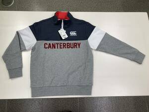 【Canterbury】カンタベリー メンズ スウェットシャツ(ハーフZIP) Lサイズ Navy×Gray×White