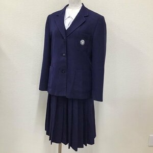 O214/(中古)栃木県 益子町立 七井中学校 女子制服4点 /170A/M/W69/ブレザー/冬ベスト/冬スカート/TOMBOW/紺/冬服/女子学生/卒業生品