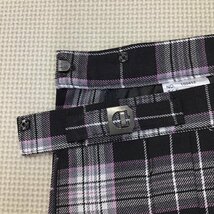 O222/T47(中古) 女子制服4点 /11/L/W67/カーディガン/冬スカート/ネクタイ/EAST BOY/OLIVE des OLIVE/グレー/ピンク系/チェック柄/学生服_画像8