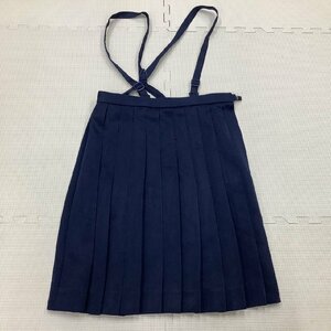 I163/Y(中古)東北方面 女子制服1点 /校名不明/160A/W67～73/吊りスカート/ブラウス/KANKO/紺/冬用/ポリエステル100％/中学/高校/学生服