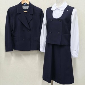 A234/T698(中古)栃木県 宇都宮中央女子高校 女子制服4点 /旧制服/校章付/3-/W66/ブレザー/ベスト/ブラウス/スカート/紺/冬服/学生服/卒業生