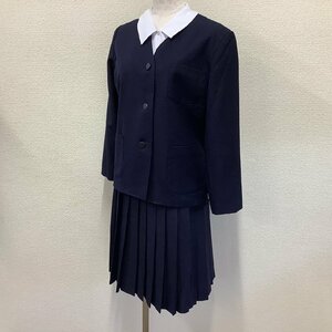 I166/Y(中古)東北方面 女子制服3点 /校名不明/10号/S/W65/イートン型ブレザー/ブラウス/冬スカート/紺/YACHT/冬用/学生服