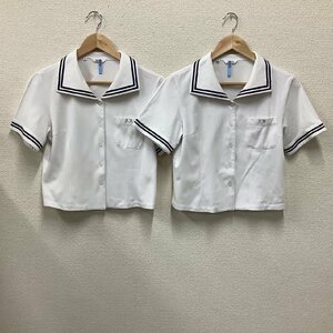 I175/Y(中古)山形県 荒砥高校 女子制服2点 /L/オーバーブラウス/半袖/夏服/夏用/YACHT/白/中学校/高校/女子学生/学生服