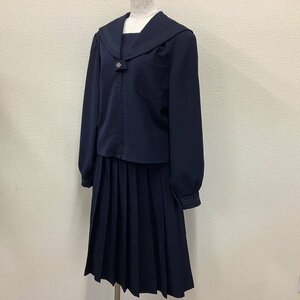 I189/Y(中古) 福島県 本宮第二中学校 女子学生服2点 /旧制服/大きめ/175A/W72/セーラー/スカート/KANKO/黒2本/冬服/高校/制服/学生服