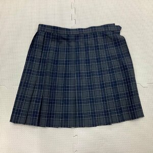 I199/Y(中古)山形県 上山明新館高校 女子制服1点 /W69/丈43/20本/夏スカート/チェック柄/グレー/緑/Predichant/夏用/ミニスカート/学生服