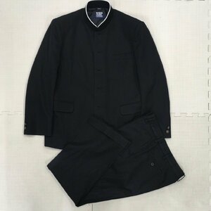 A277/A(中古)校名不明 男子制服2点 /Cランク/165A/W80/学ラン/冬ズボン/TOMBOW/NBP/黒/学生服/冬服/中学校/高校/標準型学生服