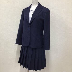 O293/(中古)兵庫方面 女子制服3点 /校名不明/M/L/W69/ブレザー/ブラウス/スカート/紺/冬服/冬用/中学/高校/女子学生/制服/学生服