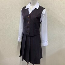 (Y)I698 (中古) 山形県 山形城北高校 旧制服 3点セット /9/W62/Zippy/ベスト/スカート/ブラウス/冬服/制服/中学校/高校/女子学生/学生服_画像1