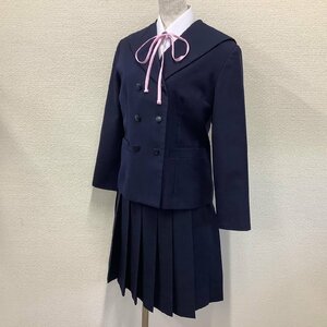 I221/Y(中古)山形県 山形市立第三中学校 女子制服4点 /165A/160/W63/セーラーブレザー/ブラウス/冬スカート/紐リボン/冬服/学生服