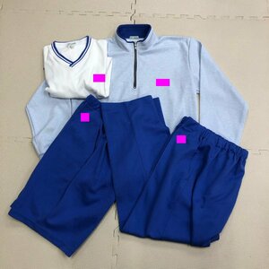 M231/A( used ) Aichi direction . name unknown gym uniform 4 point /M/ long sleeve / short sleeves / long trousers / shorts /. blue / blue series /HOTTA/ top and bottom set / jersey 